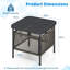 Square Metal Outdoor Side Table With Umbrella Hole , 56cm W 56cm D