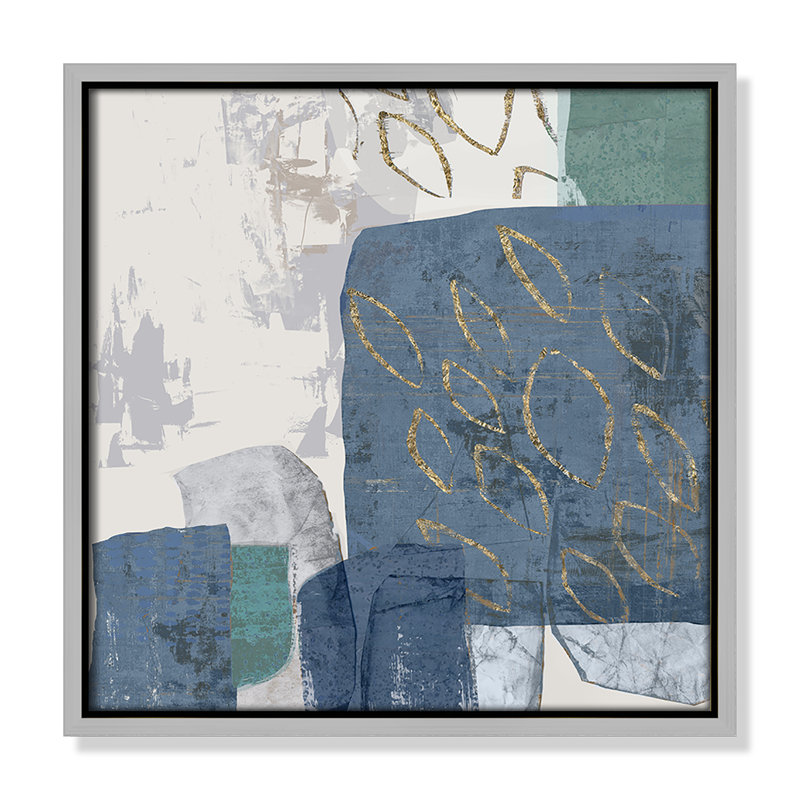 Shape of Formation II - Blue Square Version Print par Casa Fine Arts, H 13,5 po x l 13,5 po, Argent