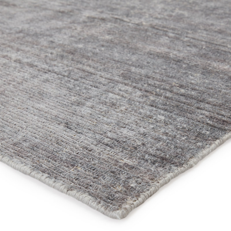 Tapis unique en chanvre noué à la main 5 pi x 8 pi nouvel âge en blanc / gris Saulsbury, Rectangle 8 pi x 10 pi