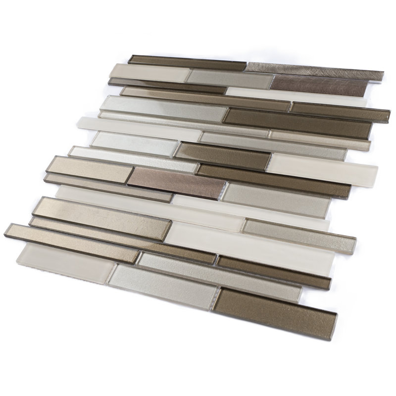 Bulder 11.75'' W X 11.75'' L Linear Mosaic Wall Tile, Cherry Brown