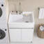 30 Inch Kitchen Laundry Sink Solid Surface Sink with Standing Storage Cabinet