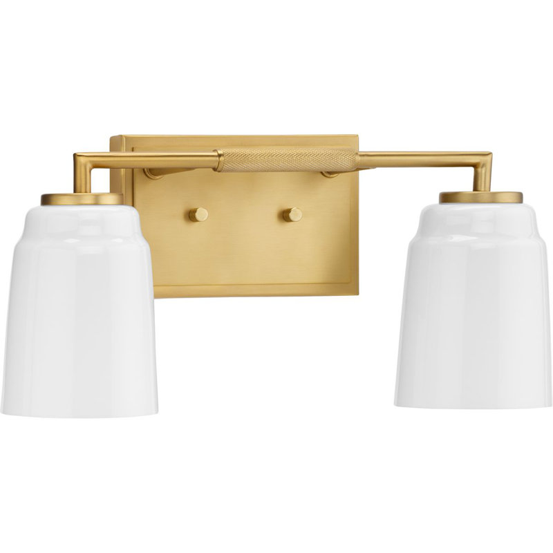 Éclairage pour meuble-lavabo industriel à deux lumières, Or brossé
