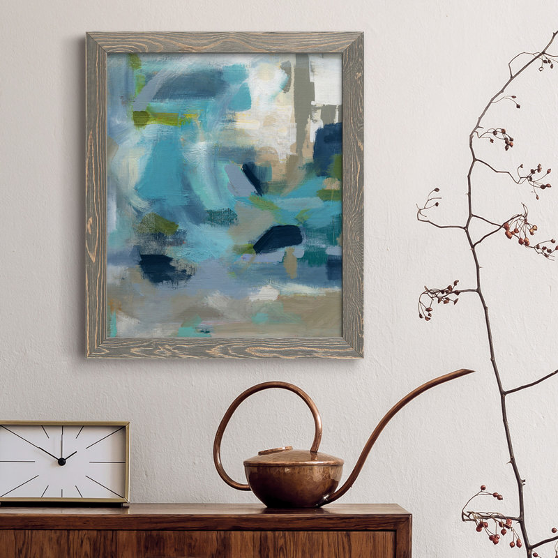 Circle the Beachfront - Peinture sur toile encadrée, Gris, H 37,5 po x l 27,5 po x P 1,5 po