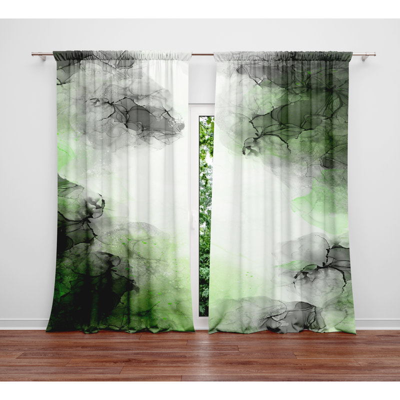 Semi Sheer Curtain Panel Pair, 40" W x 61" L