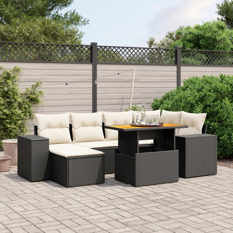 Vidaxl Garden Sofa Set Black