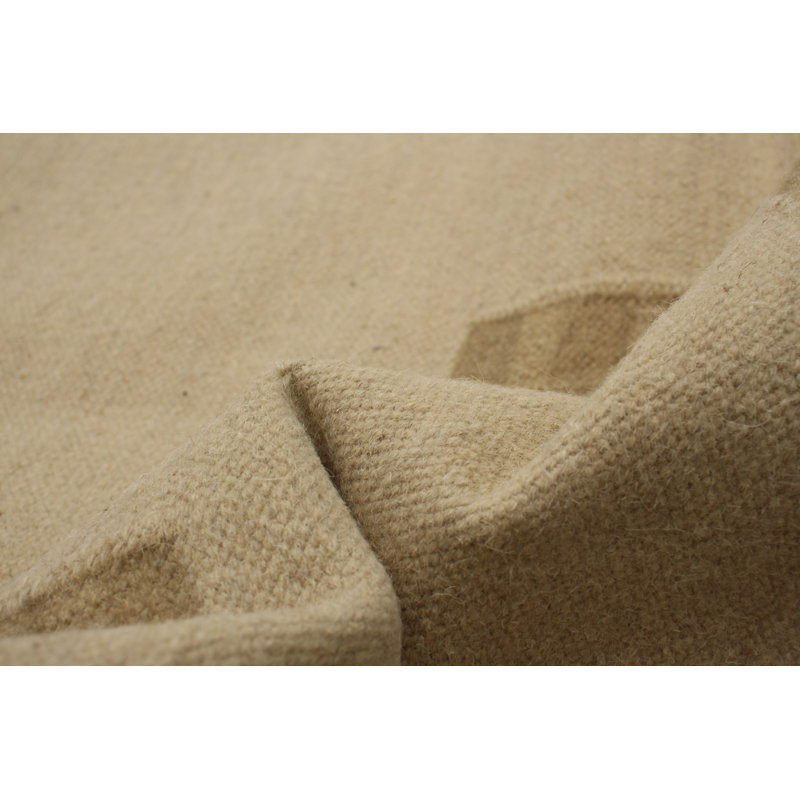 Tapis brun / crème en laine tissé à plat à la main à motif rectangulaire New 5 pi x 8 pi New Ashford