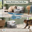 Fontaine à eau automatique sans filtre pour chats, avec séparation des eaux usées et mode capteur.