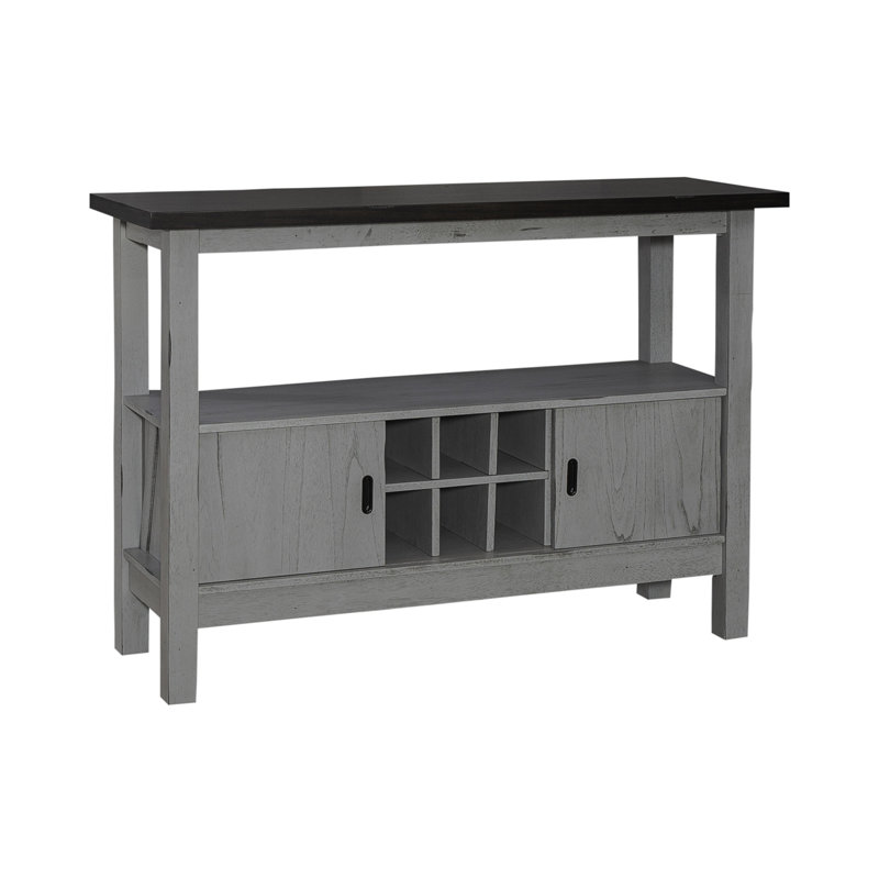 Newport 52" Gray Rubberwood and Mindy Veneer Server