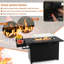 50000 Btu 42 In. Outdoor Propane Gas Fire Pit Table With Wind Guard And Glass Rocks, Black-80296813