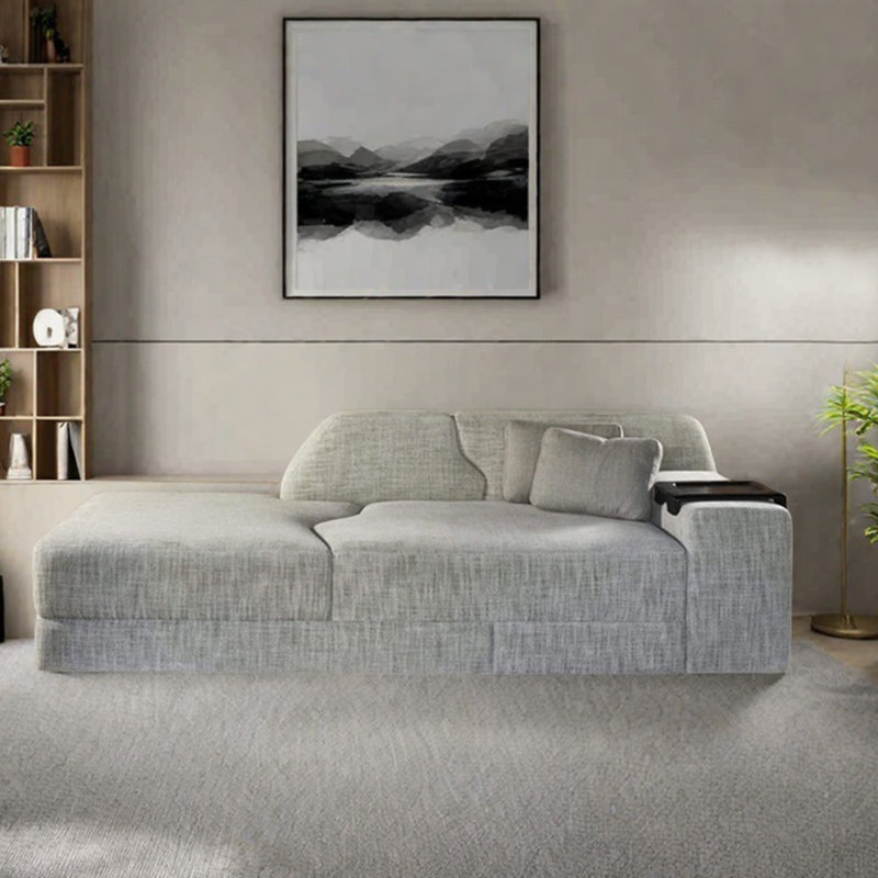 Fauteuil inclinable moderne simple en coton et en lin, Retour à droite