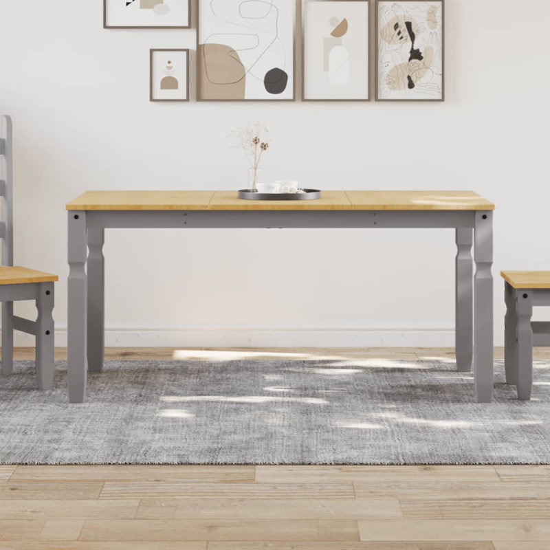Anesia Solid Wood Dining Table, 80cm W x 160cm L, Grey