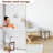 Corner Shower Stool With Storage Shelf - Shaving Bench For Inside Shower To Sit On - Acacia Wood
