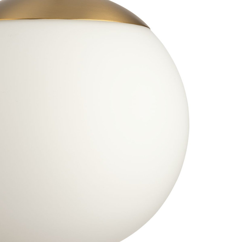 Grand luminaire suspendu suspendu avec globe en verre opale, Bronze brossé