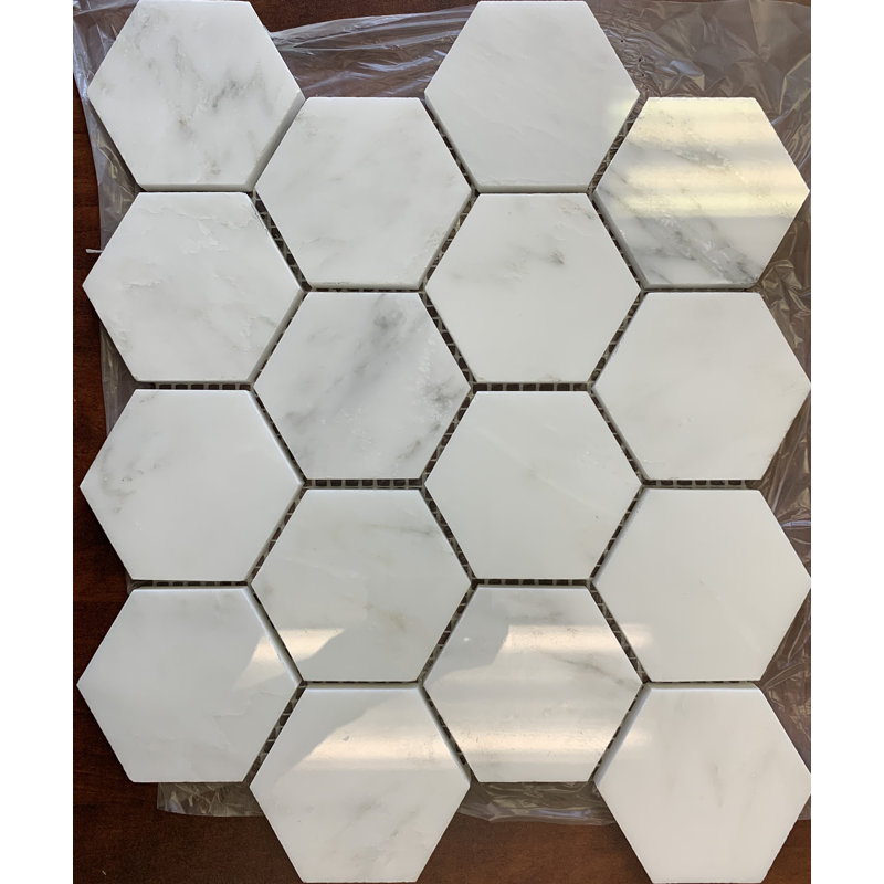 Carreau de mosaïque en marbre nid d'abeille 10 po x 12 po