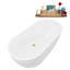 61" Streamline Soaking Freestanding Tub and Tray With Drain-101310193