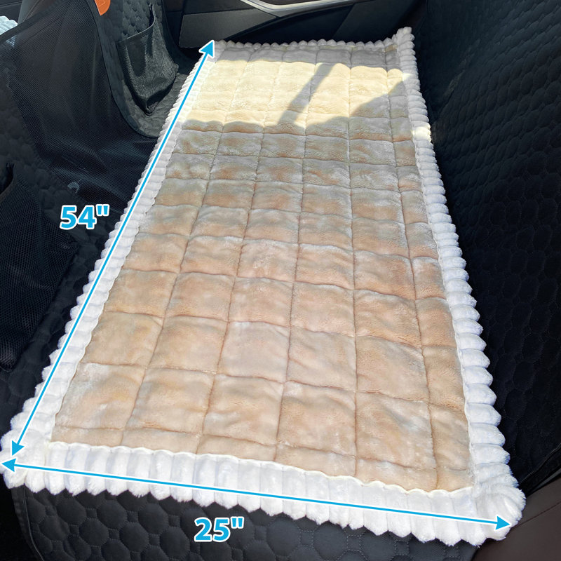 Dog Car Seat Cover, Non-Slip Bench Protector Mat Compatible With Backseat Extenders For Cars, Trucks & Suvs, Light Taupe