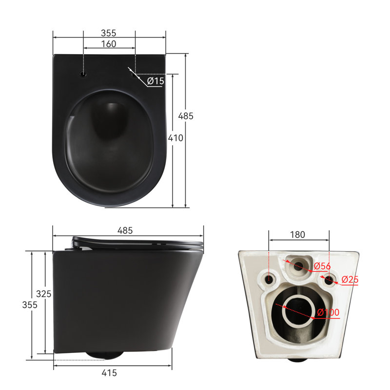 HOROW Qureshi Round Wall Hung Toilets (Seat Included)