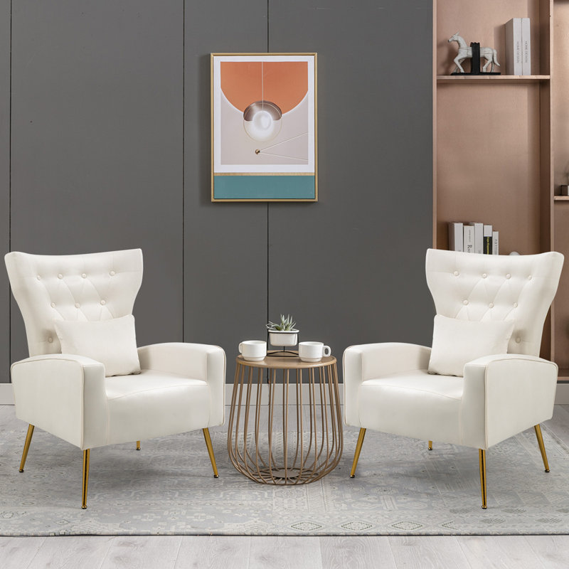 Velvet Armchair, White Velvet