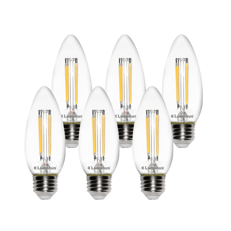 Ampoule DEL Luminus B10, culot E26, 60 W, 15 000 heures, intensité variable, paquet de 6, 5000 kelvins, 4,5 W, 500 lumens