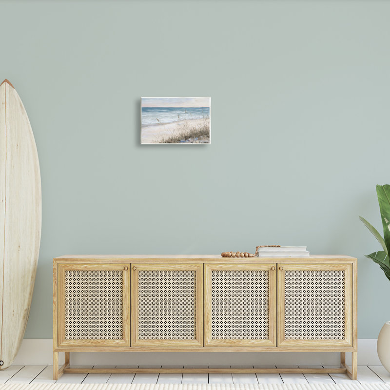 «Traditional Beach Coast Line Tall Grass Soft Sky Black», estampe numérique encadrée par Julie Derice, H 10 po x l 15 po