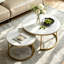 Table d'appoint 2 pièces ronde avec structure en métal et tables d'appoint en bois-548943341-550080724