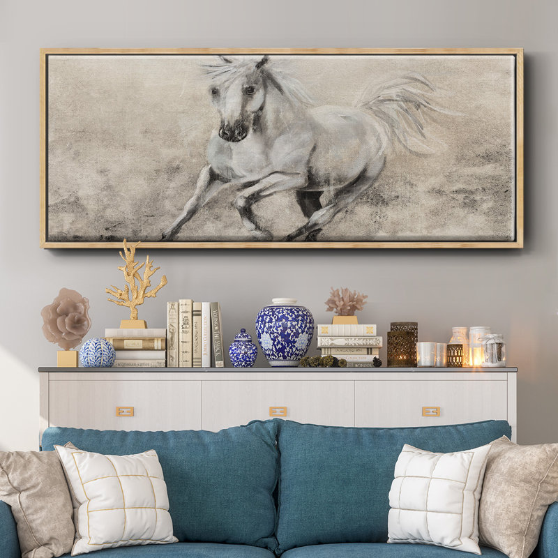 Majestic Stallion II - toile encadrée, H 8 po x l 20 po