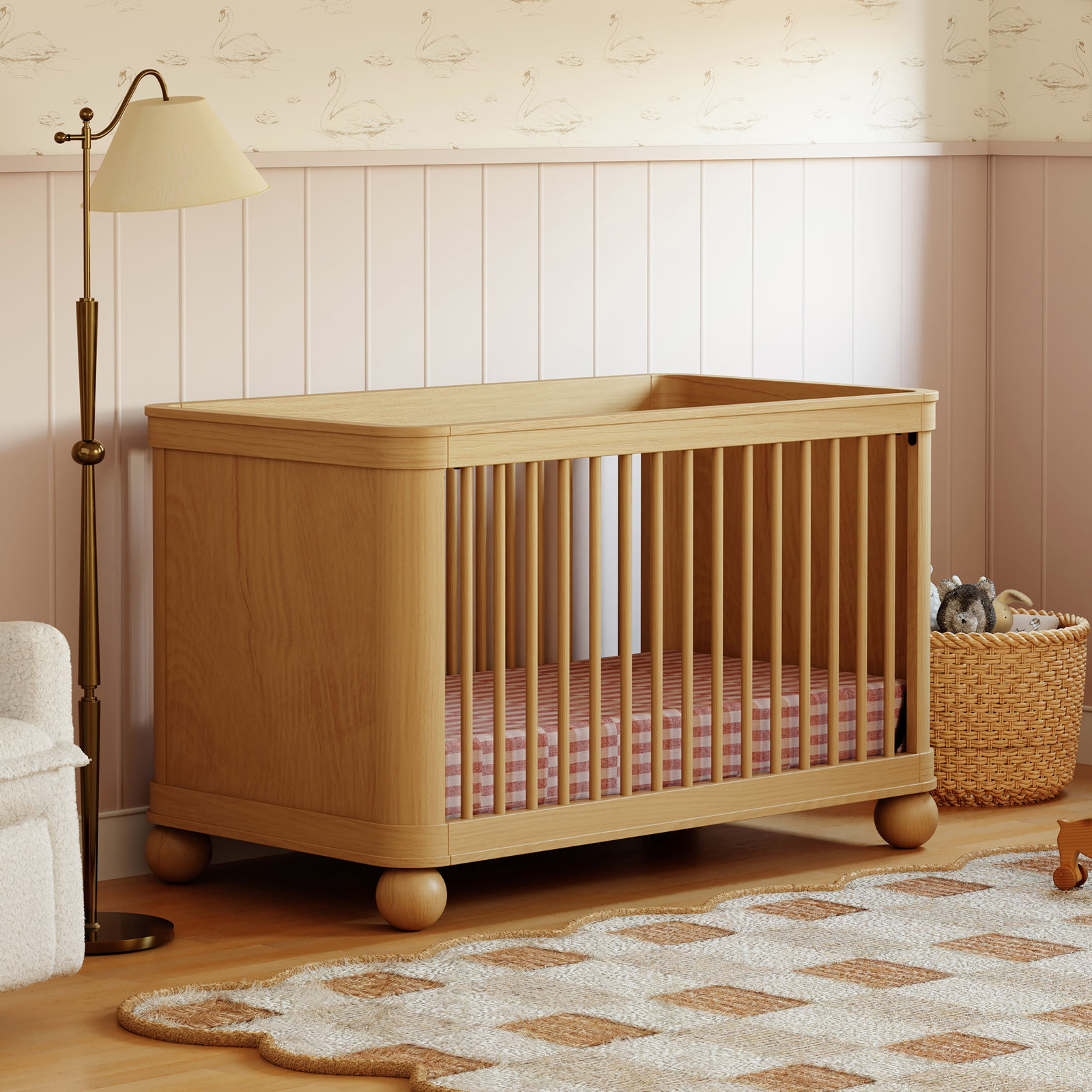 CROSBY Pine Convertible Crib, Honey