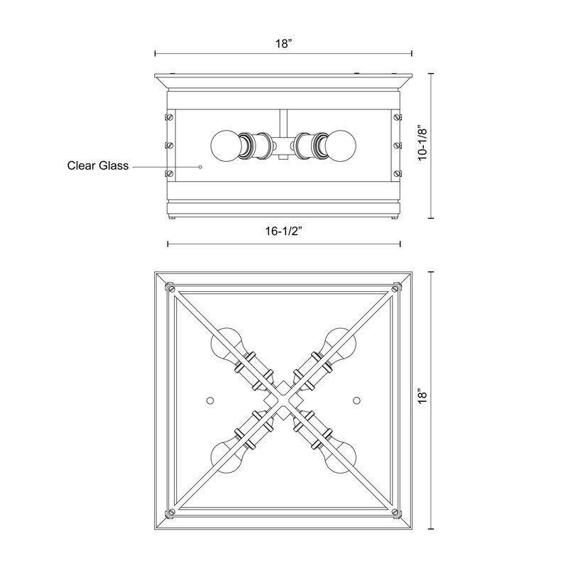 Douglas 4 - Light Flush Mount, Urban Bronze