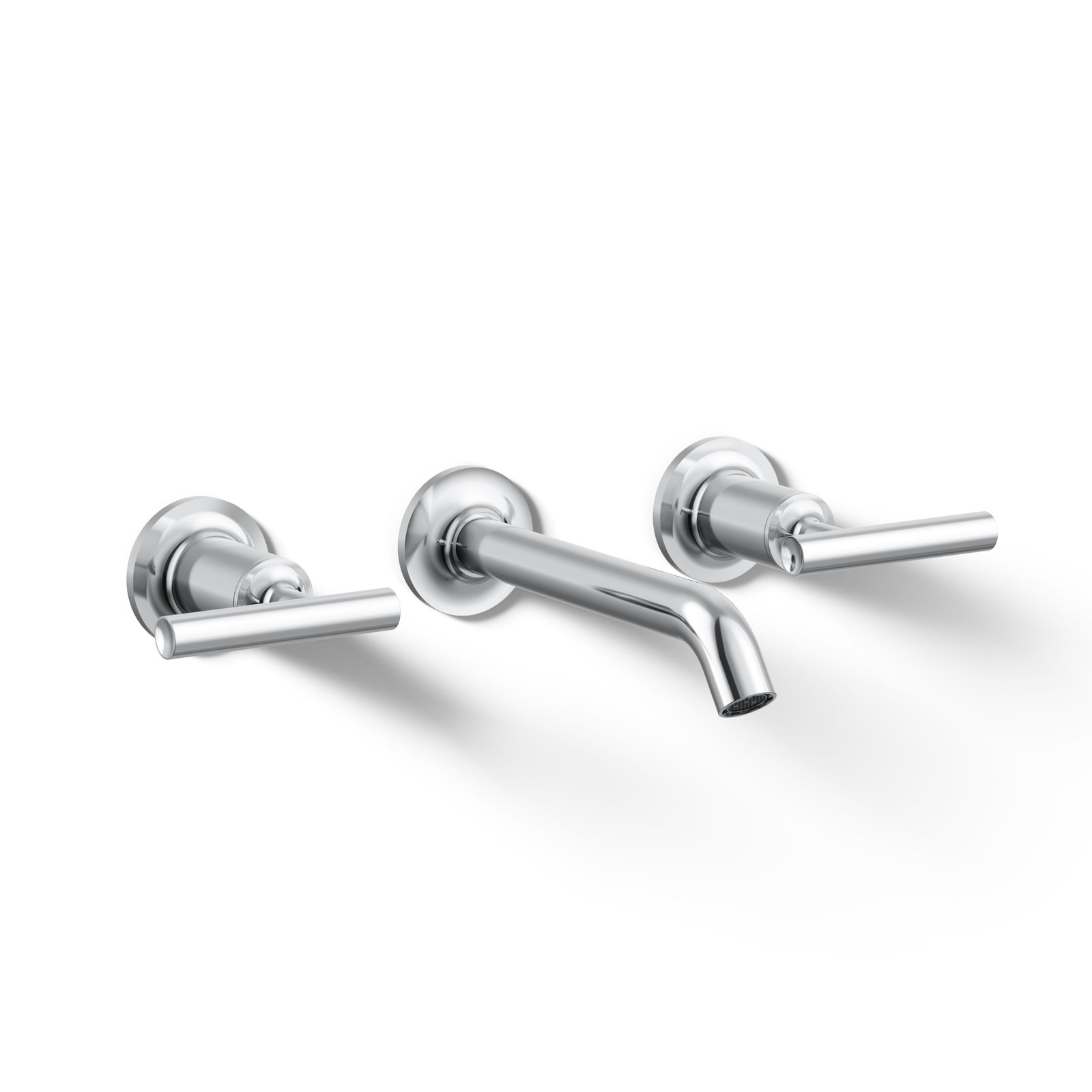 Purist Wall-Mounted Bathroom Faucet, Polished Chrome, Lever Handle
