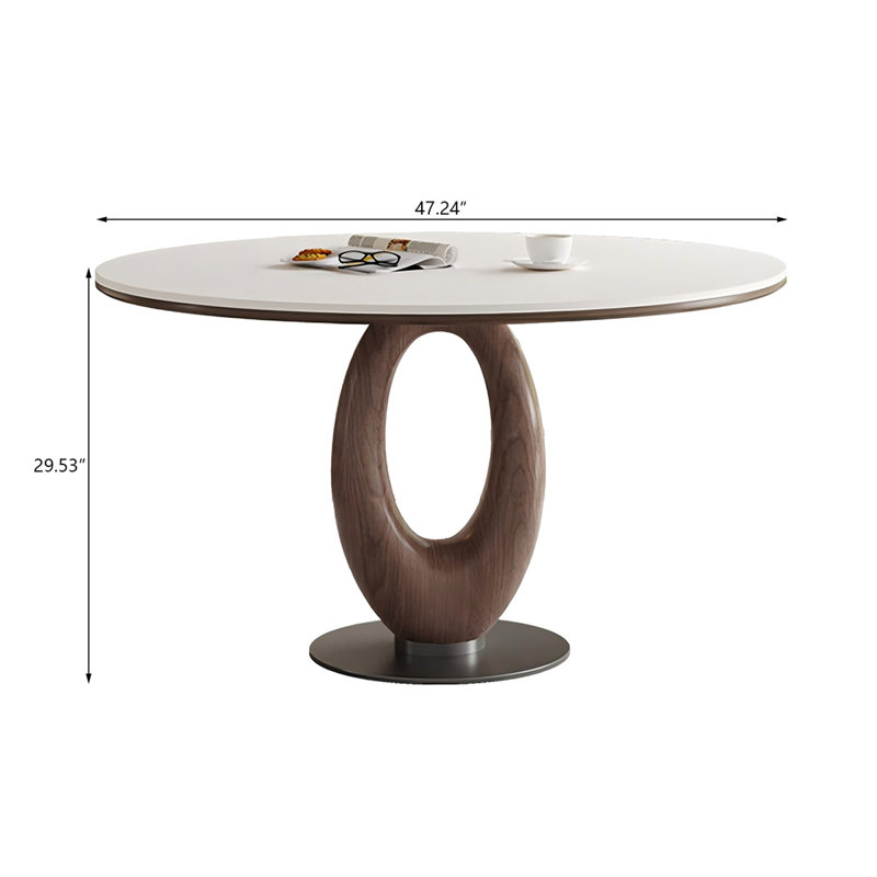 Table de salle à manger en frêne massif, H 29,53 po x L 47,24 po x l 47,24 po