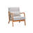 Mid-Century Modern Upholstered Accent Chair with Pillow, Solid Rubberwood Ergonomic Reading Armchair, Beige-1649088638-1649088625