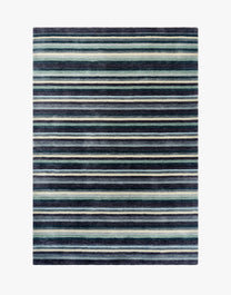 Striped Wool Hand Knotted Area Rug, 1.80m x 1.20m