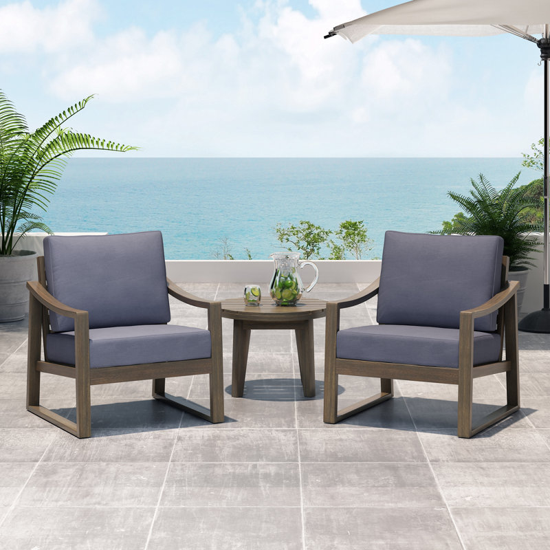 Acacia Outdoor Lounge Chair, Gray, Dark Gray