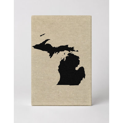 Michigan State Silhouette — Portrait Canvas Wall Art