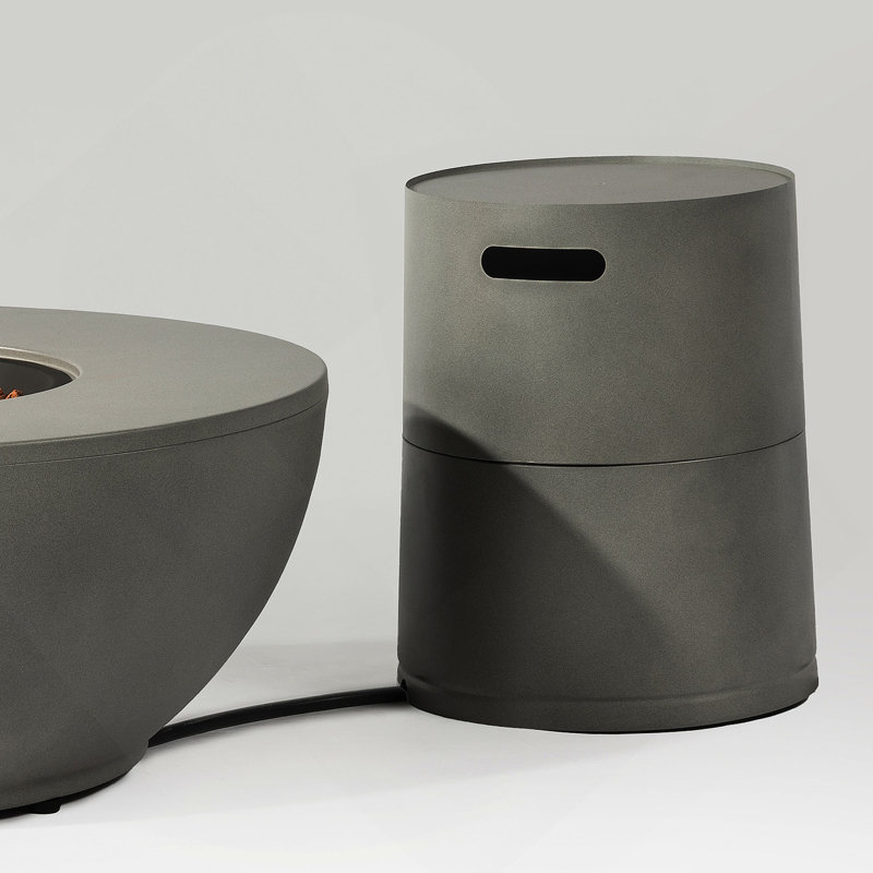 Table d'appoint polyvalente en acier avec couvercle et réservoir de propane dissimulé pour une utilisation intérieure et extérieure avec une conception facile à diviser