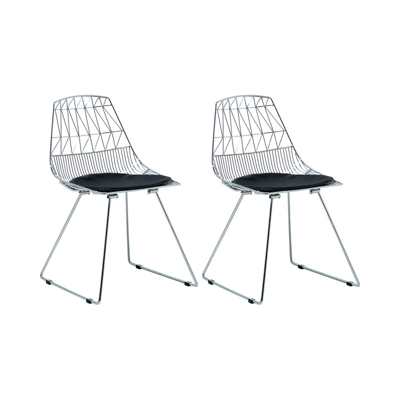 Harlan 46 cm H Upholstered Slat Back Dining Chair, Silver