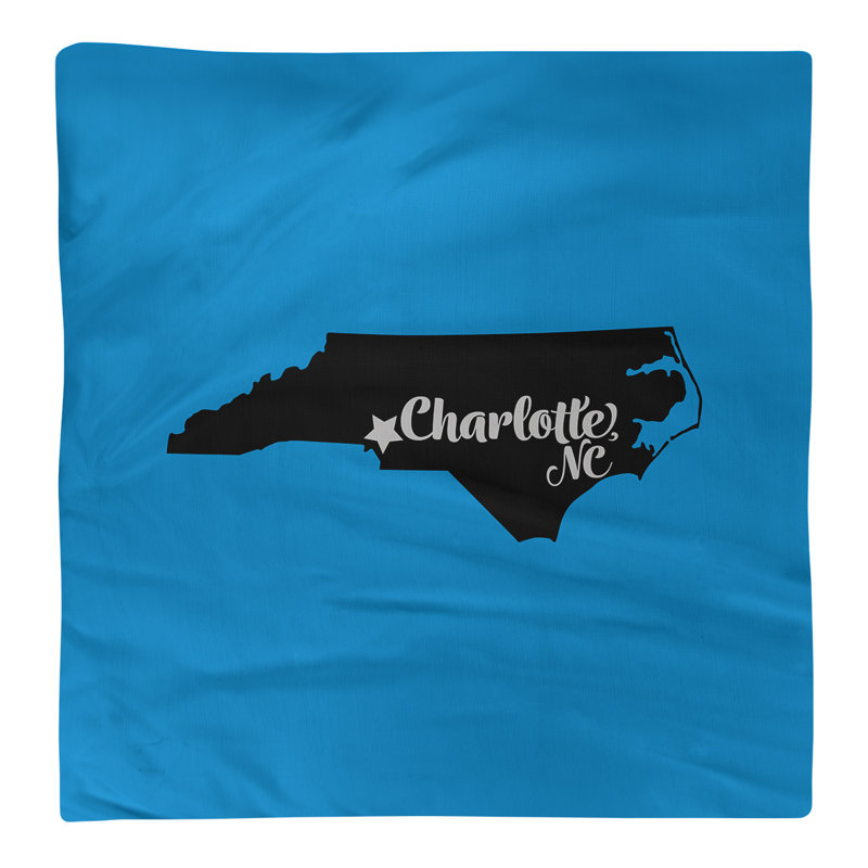 Polyester, Cotton Cities & Maps Square Napkin, Blue/Black, Polyester, 10" W x 10" D