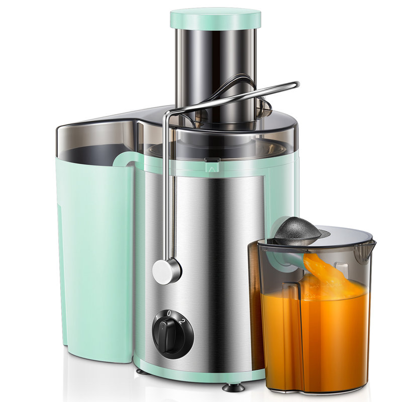 500W Wide Mouth (3") Centrifugal Juicer Machine - High-Speed Fruit & Vegetable Juice Extractor, Easy Clean, Stainless Steel (Aqua)