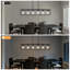 Luminaire rectangulaire à 6 lumières avec lustre noir pour salon et lustre de salle à manger