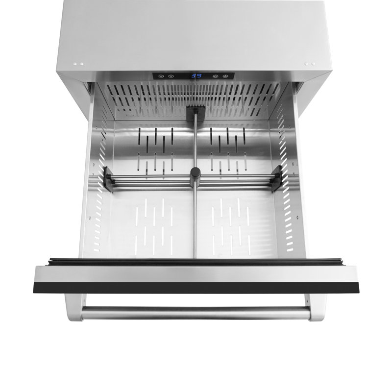 ZLINE Autograph Edition 24 In. Touchstone Refrigerator Drawer in Black Matte and Gold, Black Matte