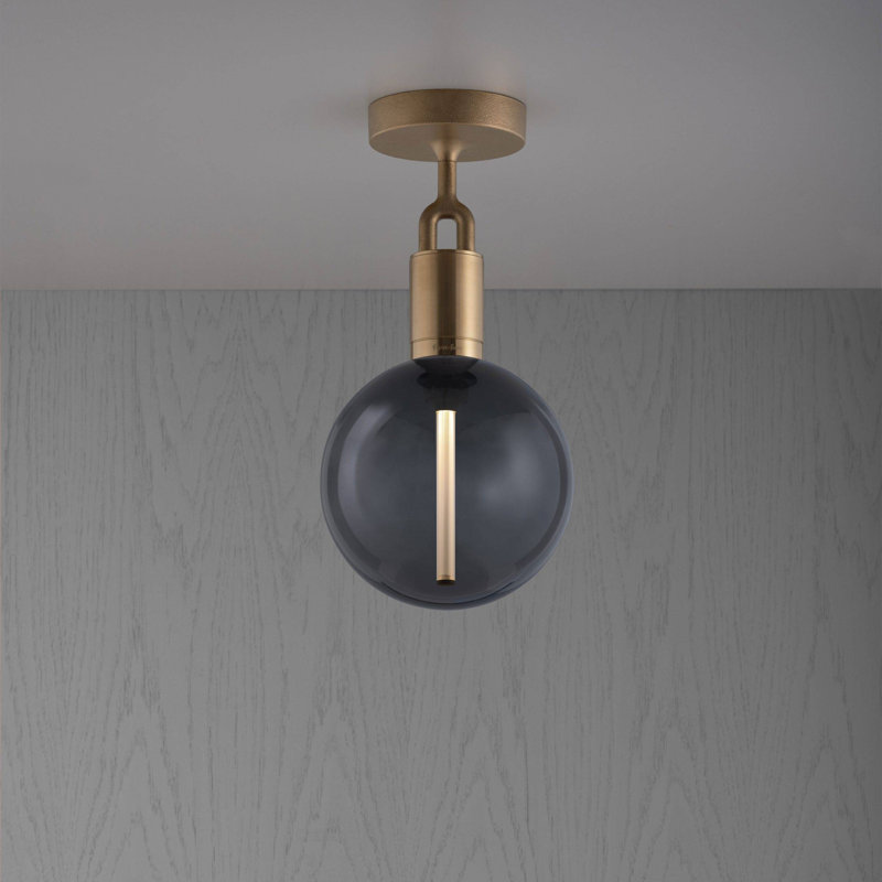 1 - Light Semi Flush Mount, Medium, Gun Metal, Opal