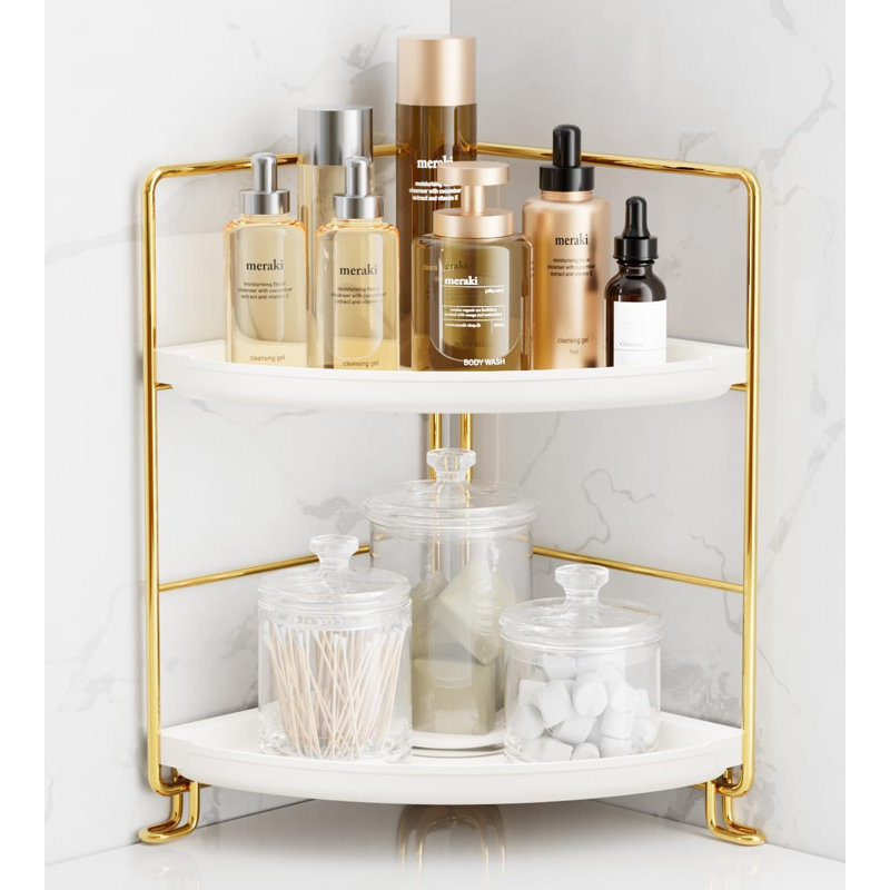 Organisateur de comptoir de salle de bain à 2 niveaux, tablette de meuble-lavabo sans plateau en plastique