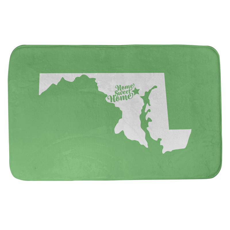 Memory Foam Non-Slip Bath Rug, 21" W x 34" L, Green