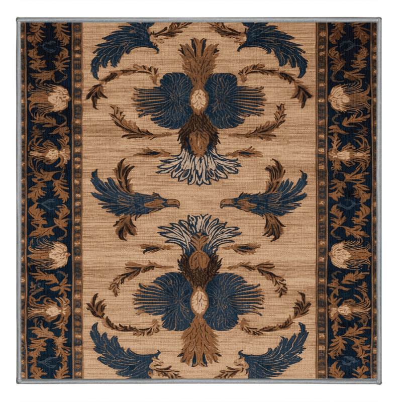 Tapis gris français lavable à la machine, Carré 8 pi