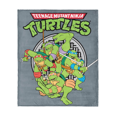 Plaid imprimé Tortues Ninja 117 x 152 cm, 100 % polyester, doux, confortable, léger et décoratif