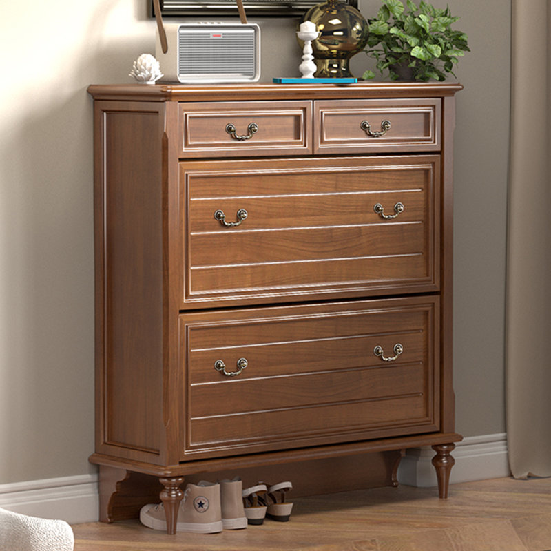 Walnut Solid wood Shoe Storage, 39.37" H x 31.5" W x 11.42" D