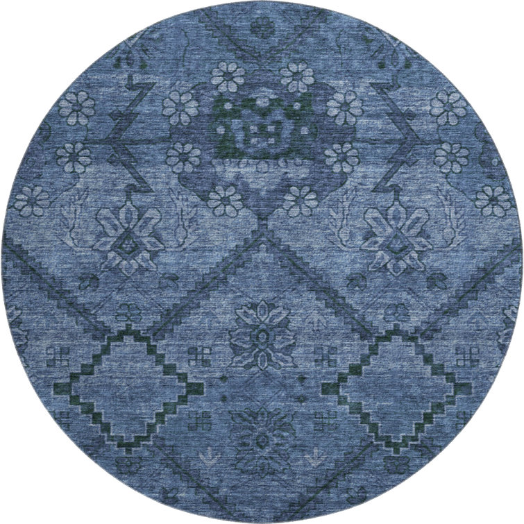 Premium Machine Washable Prisco Navy Rug