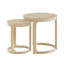 Ensemble de 2 tables basses rondes incurvées en bois de 61 cm (24 pouces), style rustique mi-siècle, finition chêne, idéales pour le salon, le bureau ou un appartement.