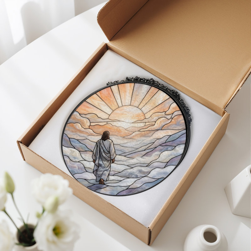 Panneau de vitrail Sunset H "12 po, H 12 po
