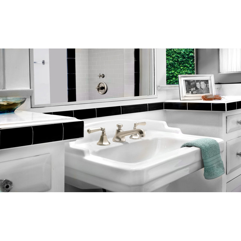 Monterey 8" Widespread Lavatory Faucet, Antique Brass Flat
